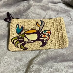 Vera Bradley Tan Clutch with Colorful Crab Design